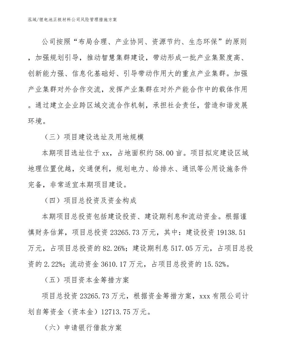 锂电池正极材料公司风险管理措施方案_第3页