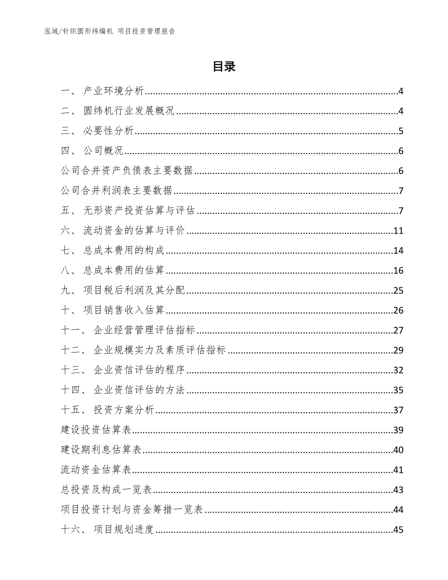 针织圆形纬编机 项目投资管理报告【范文】_第2页