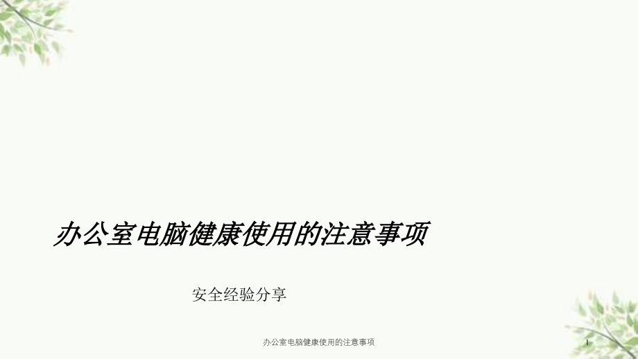 办公室电脑健康使用的注意事项课件_第1页