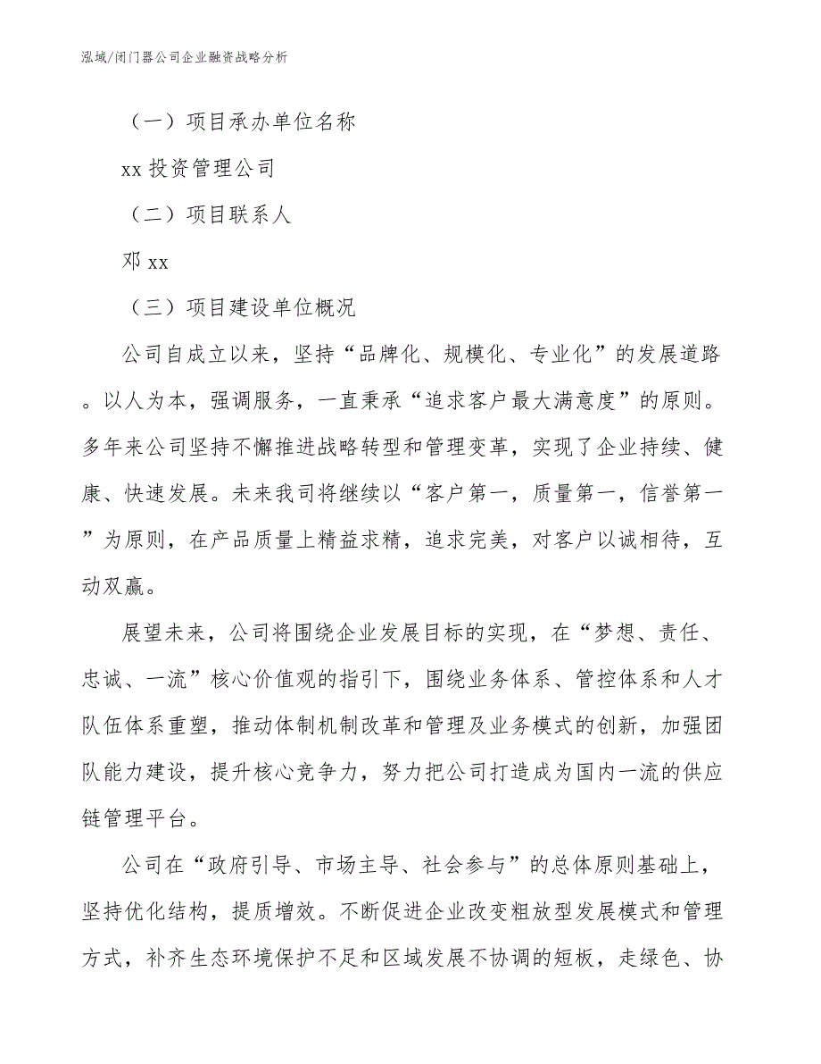 闭门器公司企业融资战略分析_参考_第3页