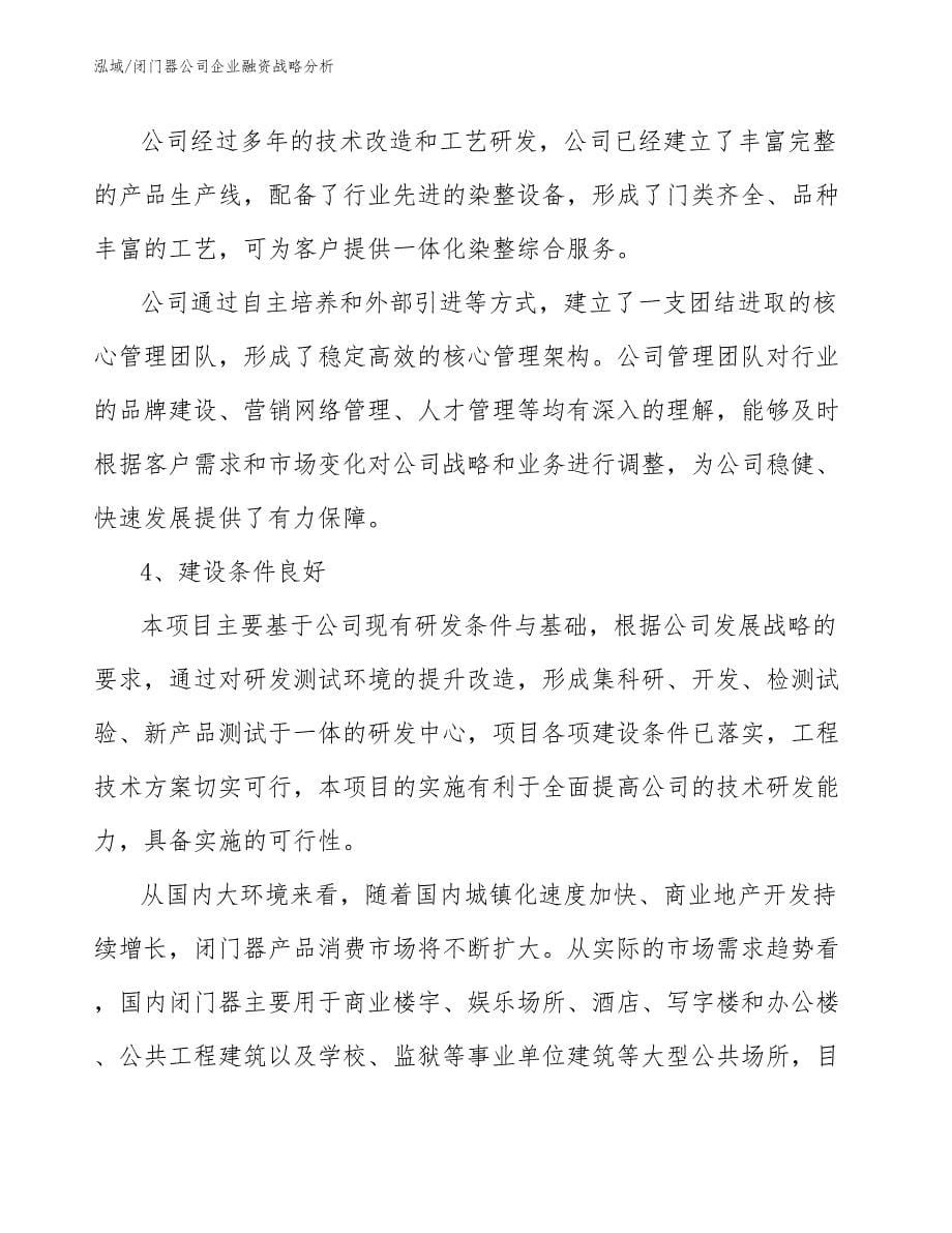 闭门器公司企业融资战略分析_参考_第5页