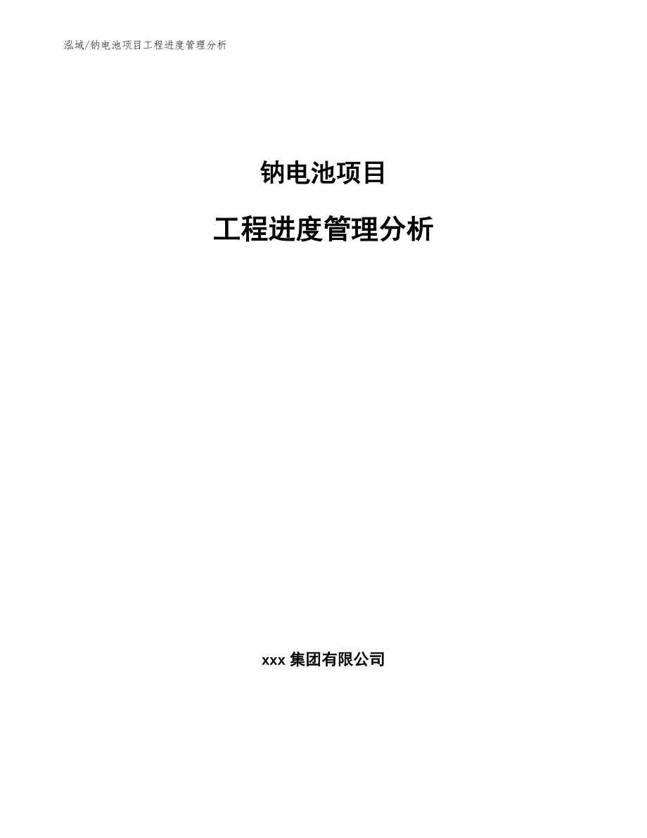 钠电池项目工程进度管理分析（范文）_第1页