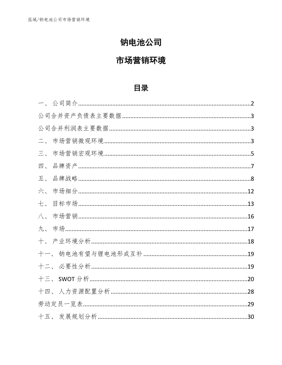 钠电池公司市场营销环境_范文_第1页