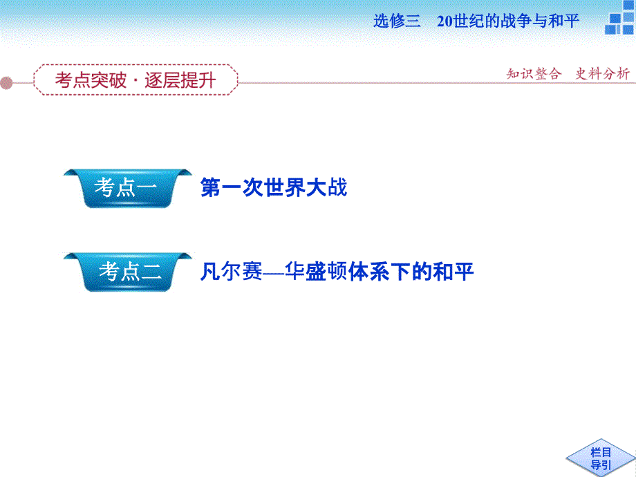 高三历史通史版大一轮复习课件选修三第52课时第一次世界大战及凡尔赛华盛顿体系下的和平_第4页