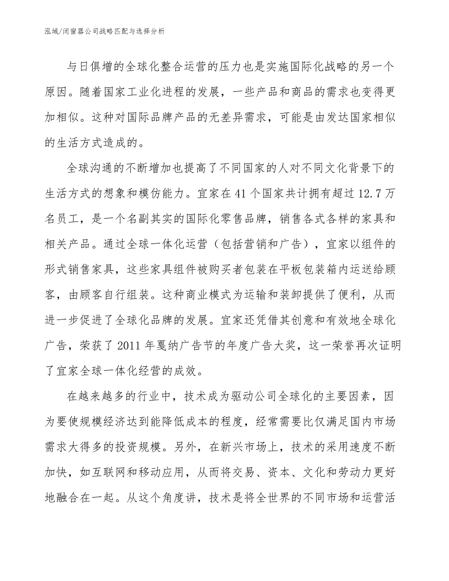 闭窗器公司战略匹配与选择分析（参考）_第3页