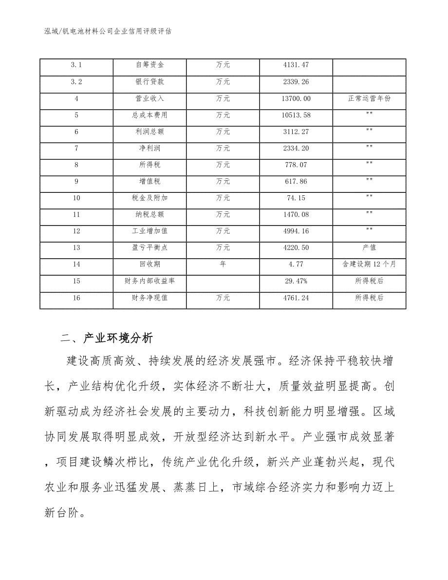 钒电池材料公司企业信用评级评估（范文）_第5页