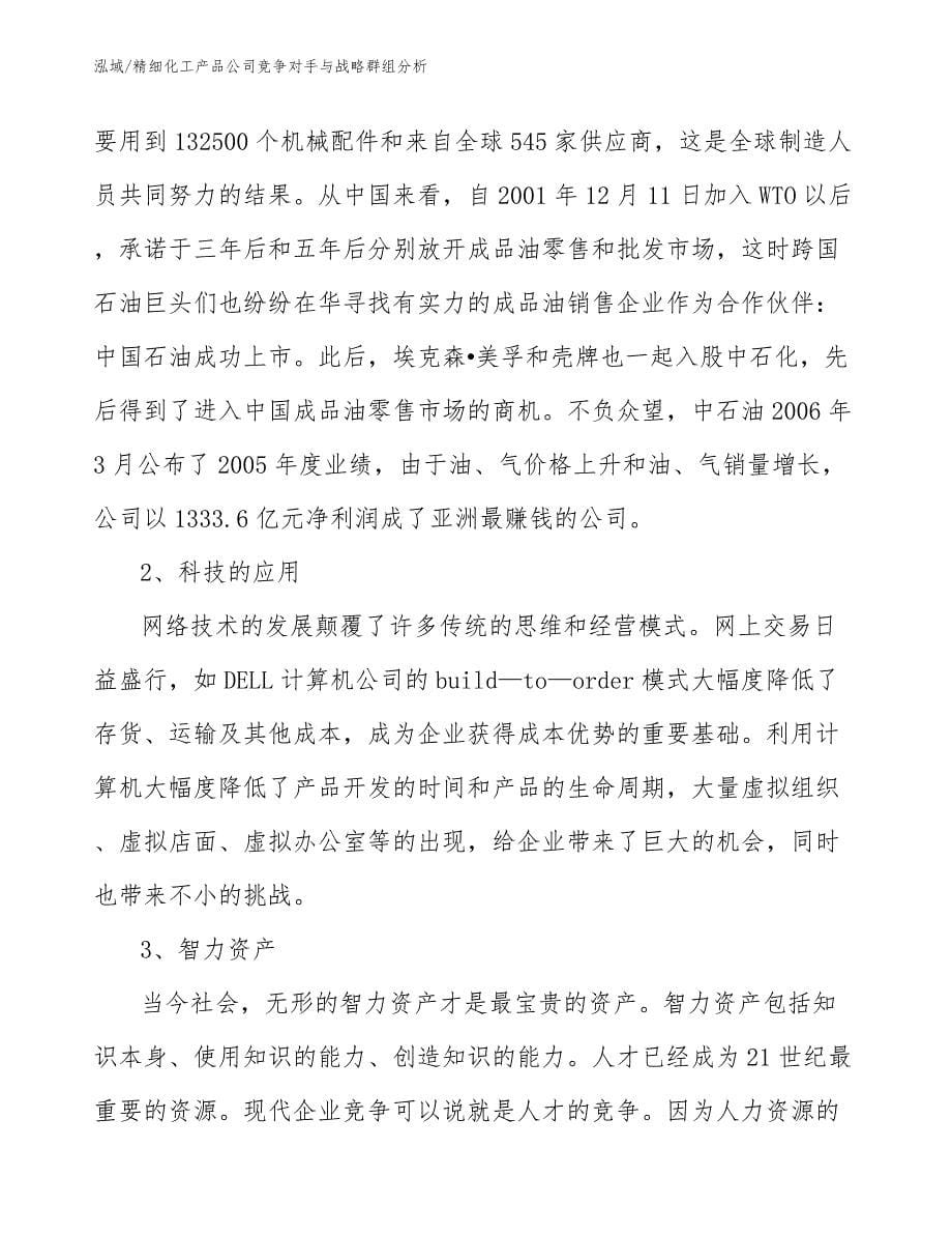 精细化工产品公司竞争对手与战略群组分析_第5页