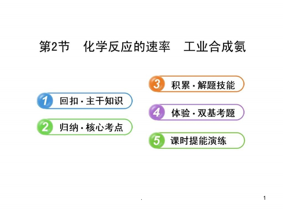 2022化学2022高三化学一轮复习精品课件-7.2化学反应的速率 工业合成氨_第1页