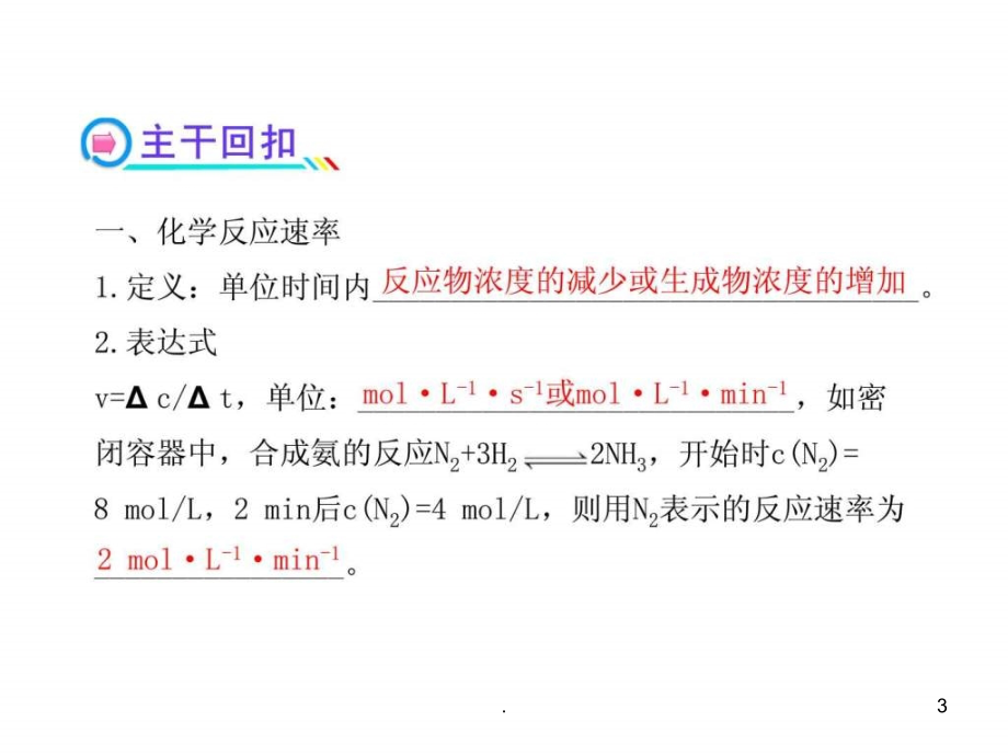 2022化学2022高三化学一轮复习精品课件-7.2化学反应的速率 工业合成氨_第3页