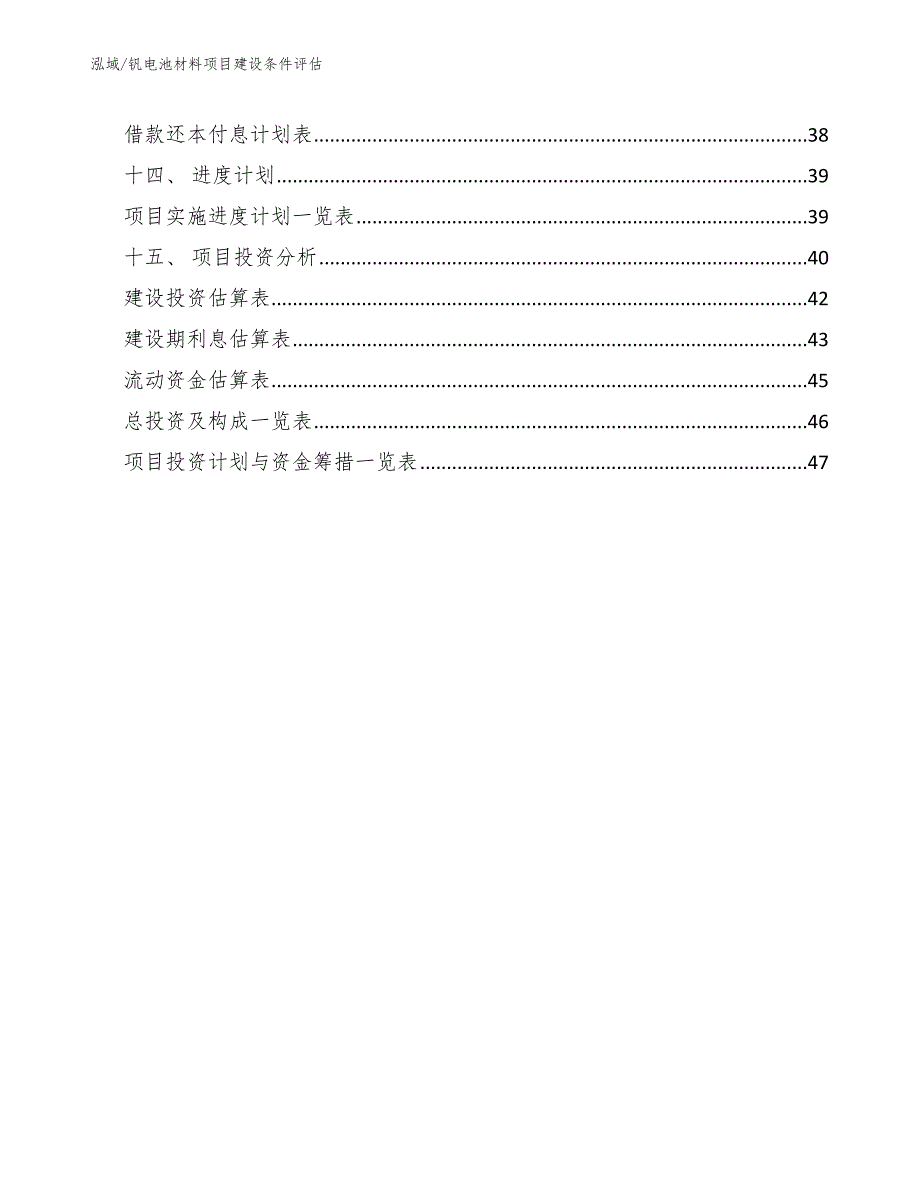 钒电池材料项目建设条件评估（参考）_第2页