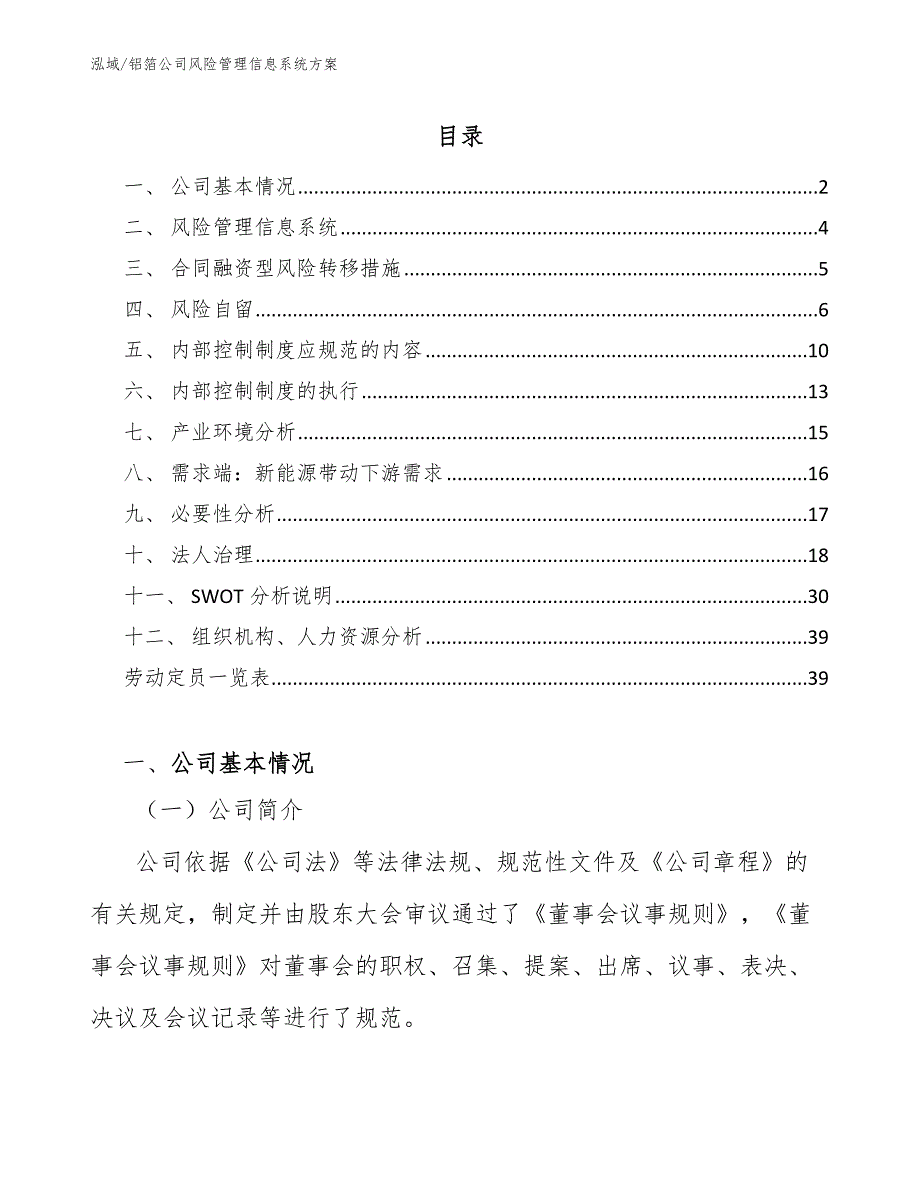 铝箔公司风险管理信息系统方案_第2页