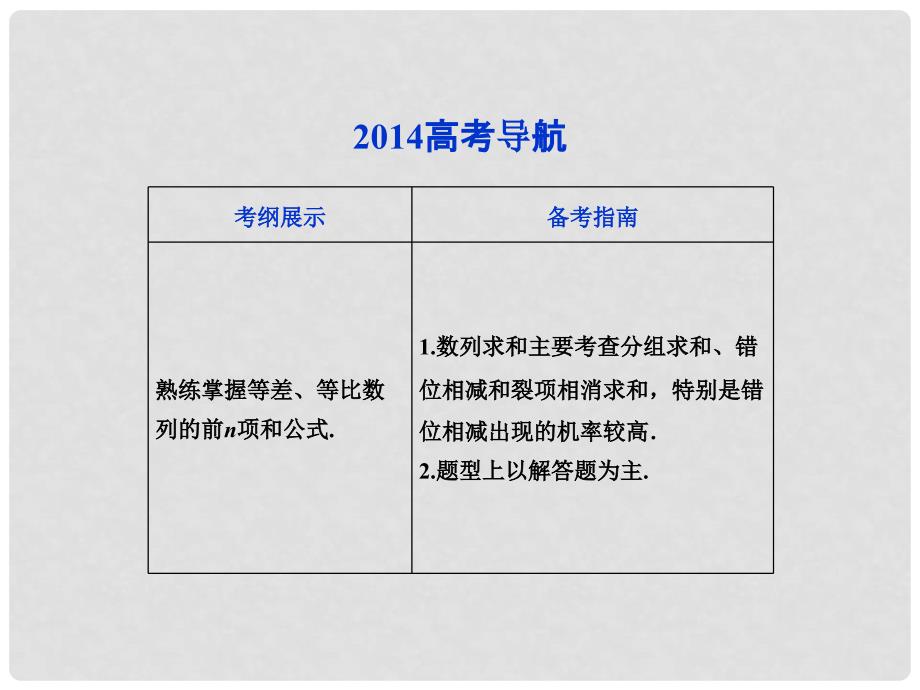 高考数学一轮复习 5.4数列求和课件 理 新人教A版_第2页