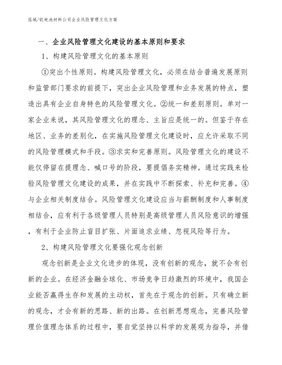 钒电池材料公司企业风险管理文化方案_第3页