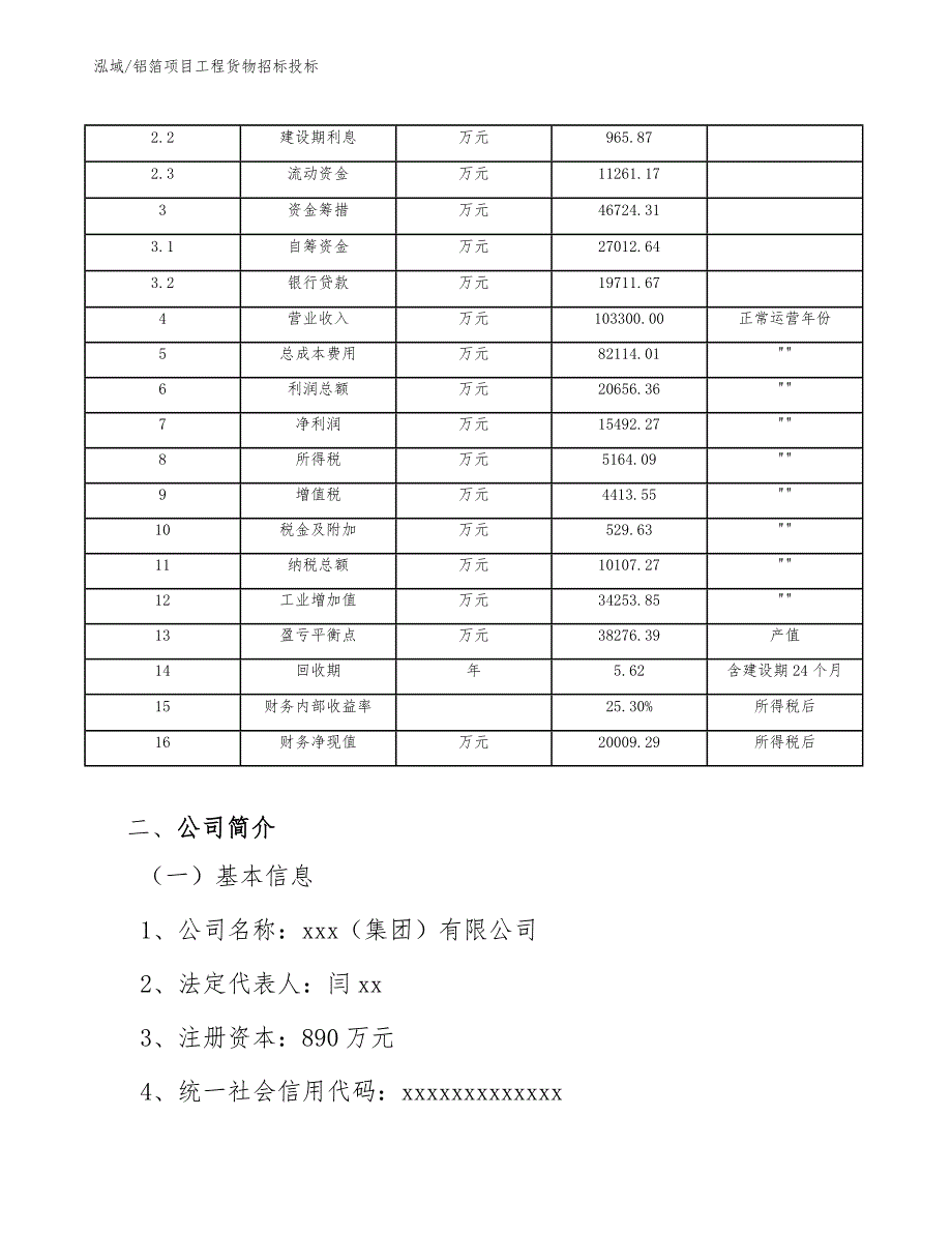 铝箔项目工程货物招标投标（范文）_第4页