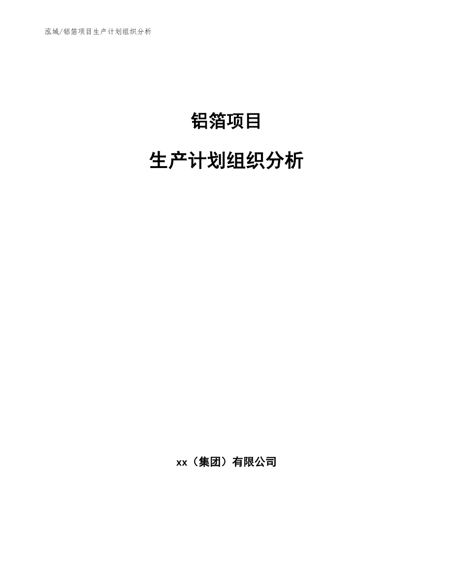 铝箔项目生产计划组织分析_参考_第1页