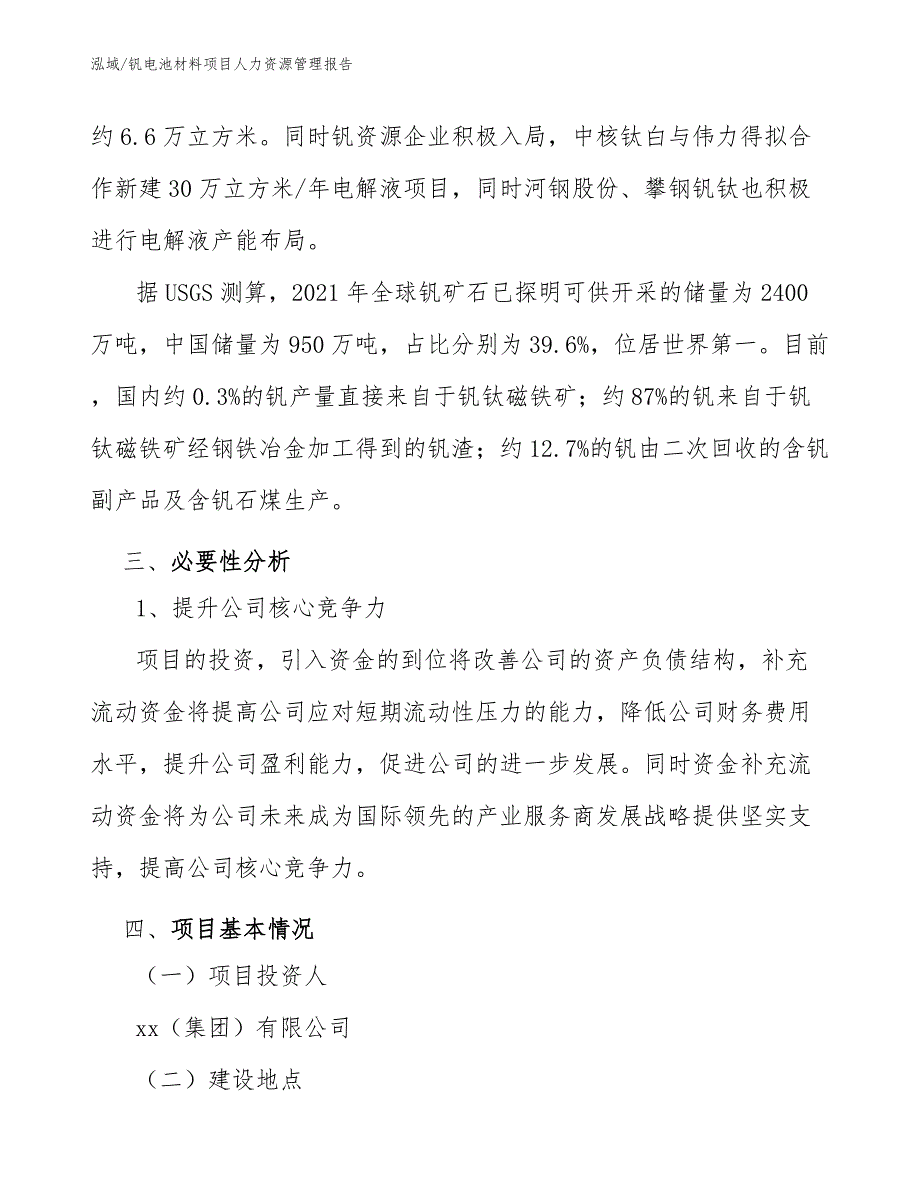 钒电池材料项目人力资源管理报告_第3页