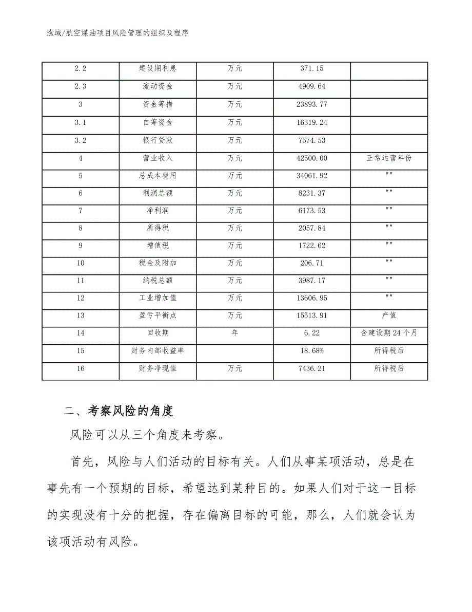 航空煤油项目风险管理的组织及程序_范文_第4页