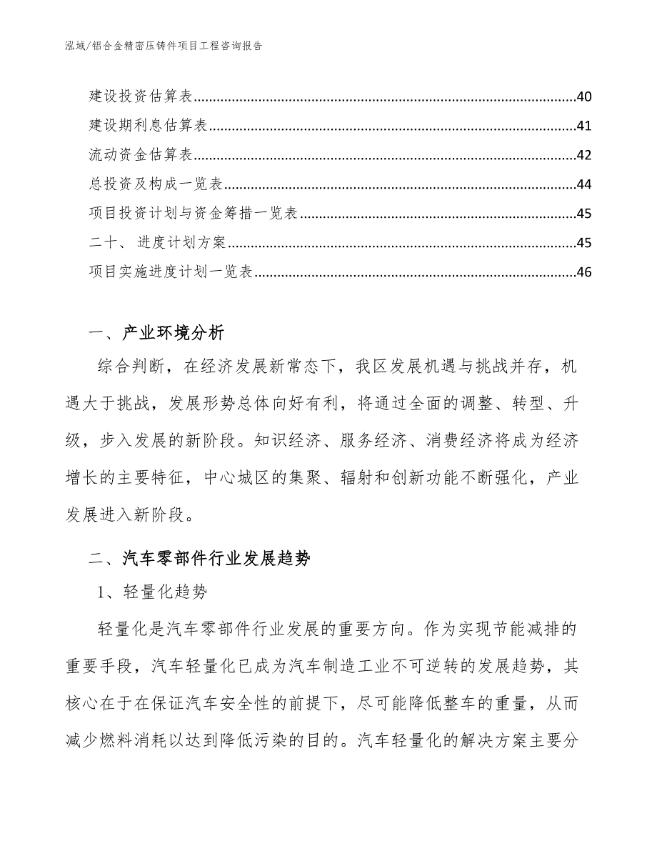 铝合金精密压铸件项目工程咨询报告（范文）_第2页