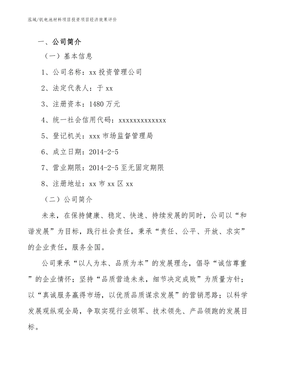 钒电池材料项目投资项目经济效果评价【参考】_第3页