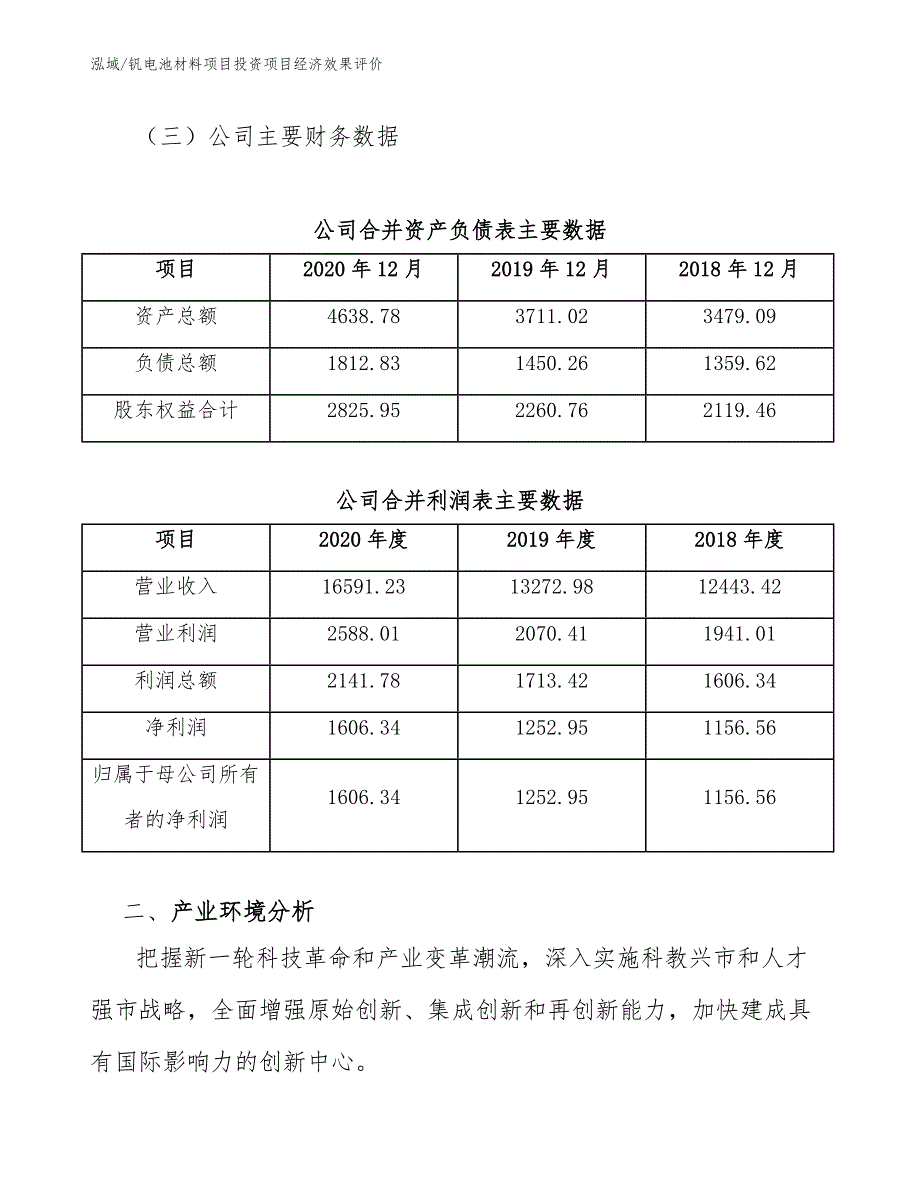 钒电池材料项目投资项目经济效果评价【参考】_第4页