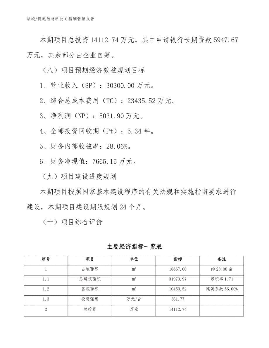 钒电池材料公司薪酬管理报告【范文】_第5页