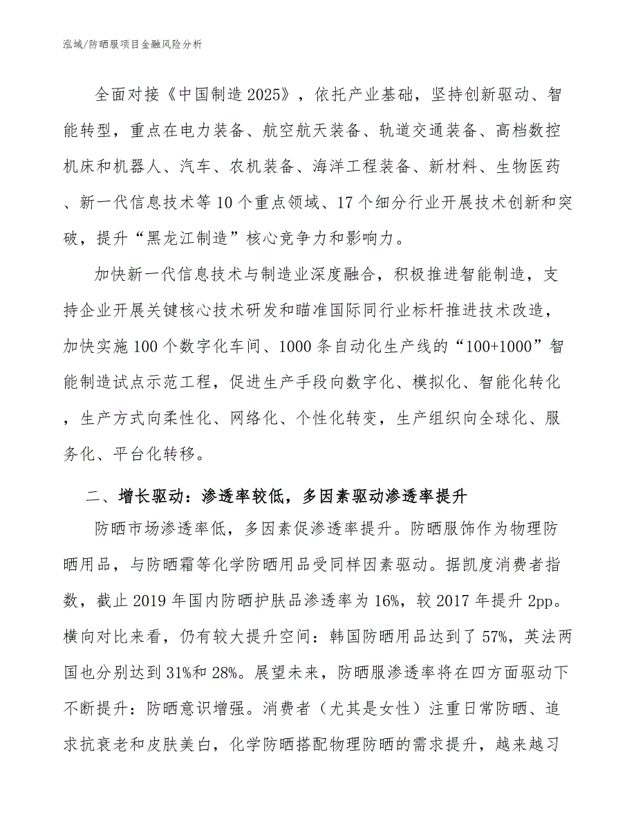 防晒服项目金融风险分析_第2页