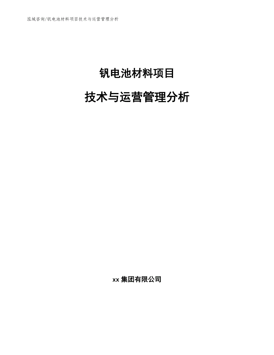 钒电池材料项目技术与运营管理分析（范文）_第1页