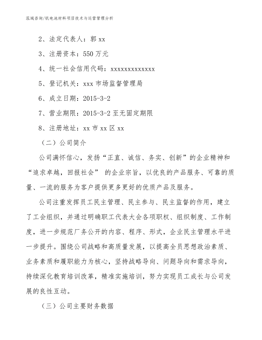 钒电池材料项目技术与运营管理分析（范文）_第3页