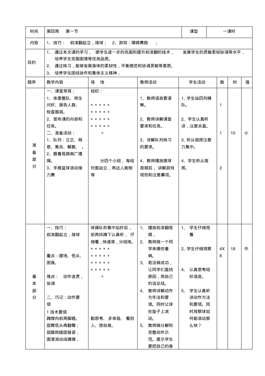 技巧：前滚翻教案(1)_第1页