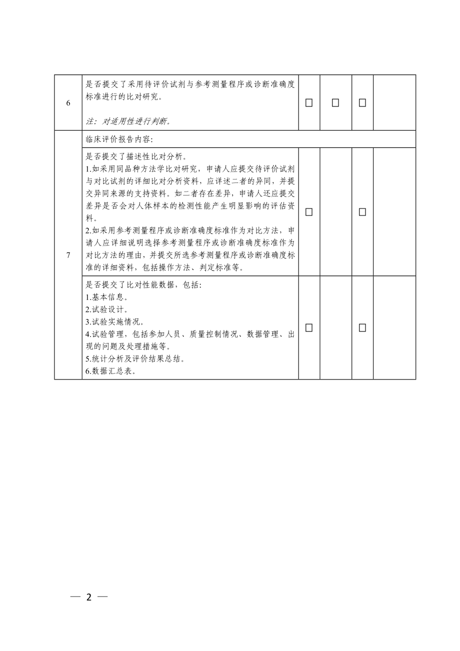 体外诊断试剂临床评价立卷审查表（非临床试验）_第2页