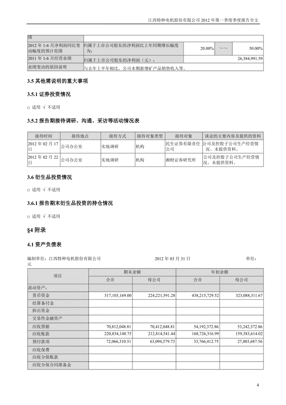 江特电机：第一季度报告全文_第4页