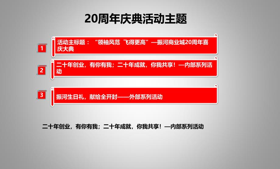 【领袖风范飞得更高】振河商业城20周年庆典活动策划方案_第4页