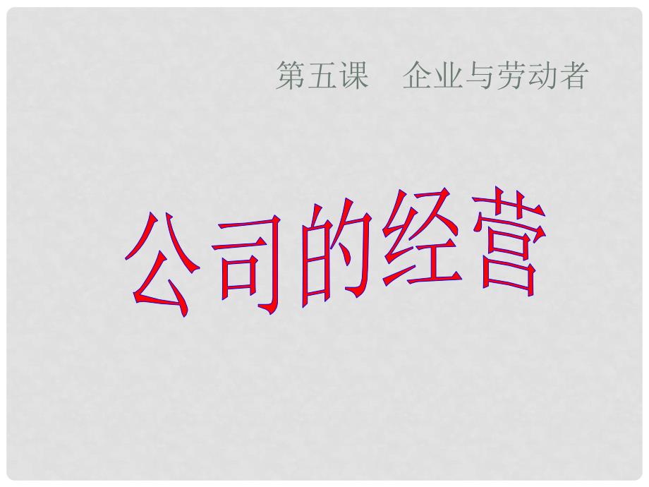 高中政治 51公司的经营课件 新人教版必修1_第1页