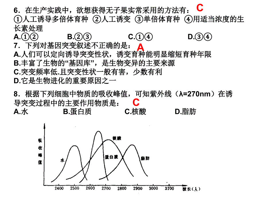 杂交育种和诱变育种习题_第2页