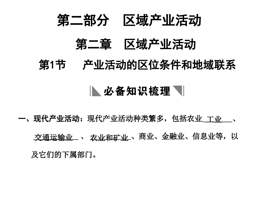 产业活动的区位条件和地域联系_第1页