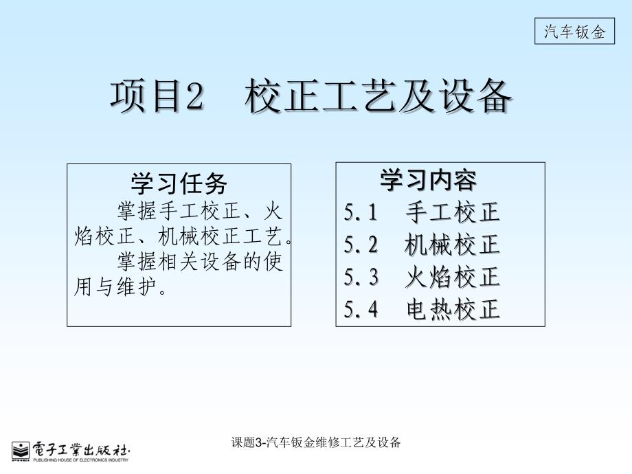 课题3-汽车钣金维修工艺及设备课件_第1页