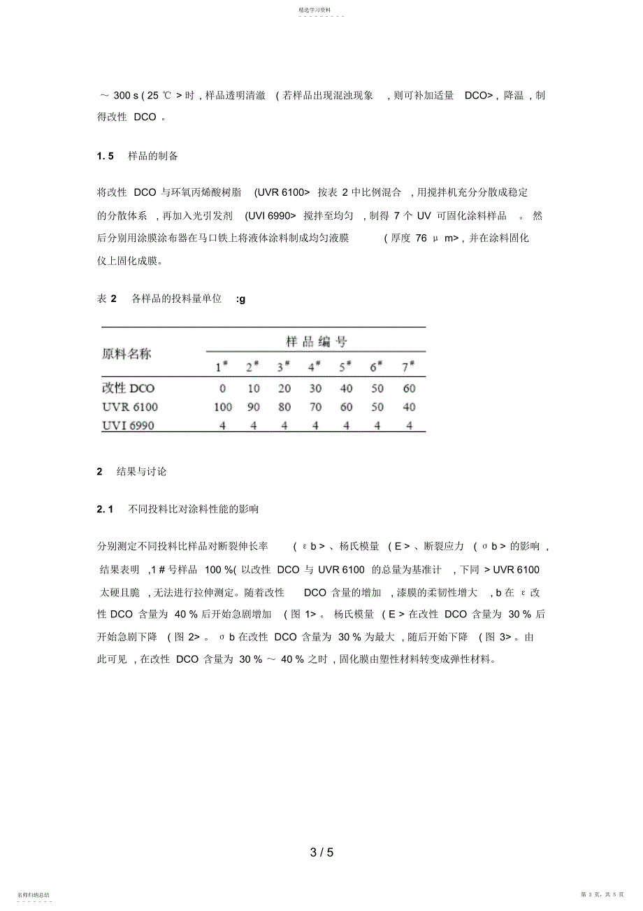 2022年改性蓖麻油制备UV光固化涂料的分析研究_第3页