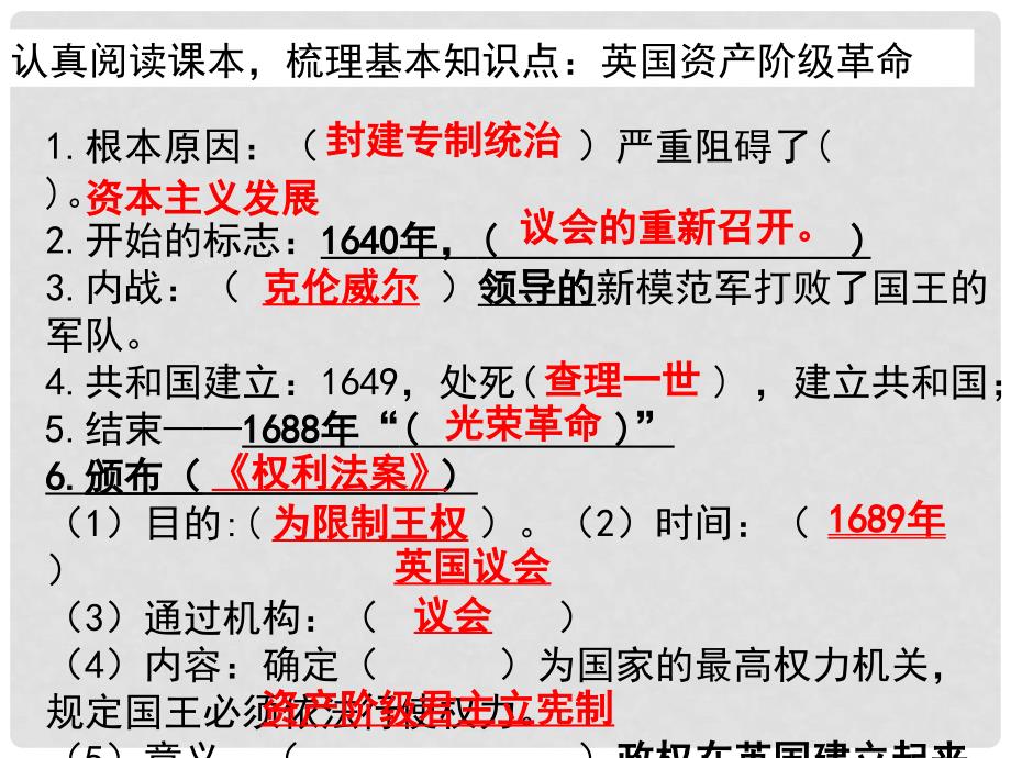 九年级历史上册 第13课 英国的新生课件 川教版_第3页