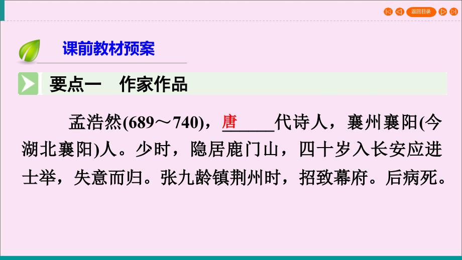 2019-2020学年高中语文 第二单元 置身诗境 缘景明情 第5课 夜归鹿门歌 梦游天姥吟留别课件 新人教版选修《中国古代诗歌散文欣赏》_第4页