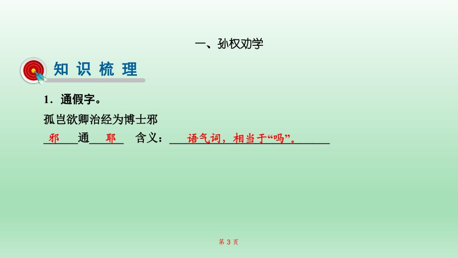 课内文言文知识梳理过教材　专题知识梳理初一教学课件PPT_第3页