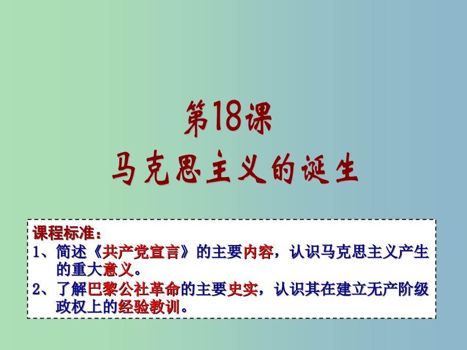 高中历史 8.1马克思主义的诞生课件 新人教版必修1.ppt_第2页