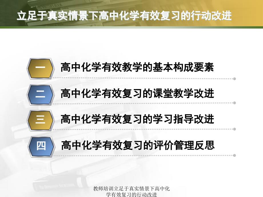 教师培训立足于真实情景下高中化学有效复习的行动改进课件_第2页