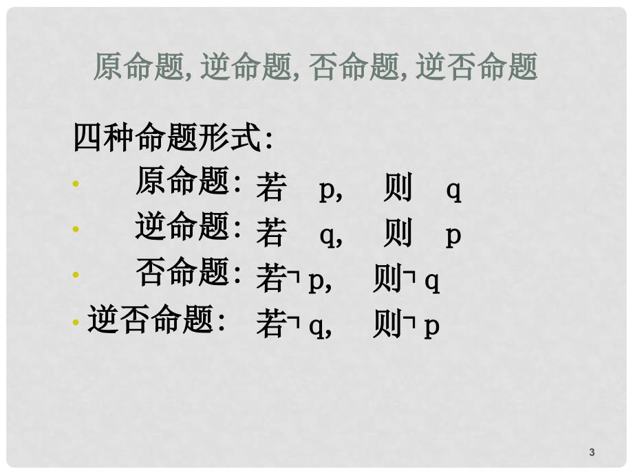 洞口三中高二数学 第一章常用逻辑用语上课课件选修一课时2 命题及四种命题_第3页