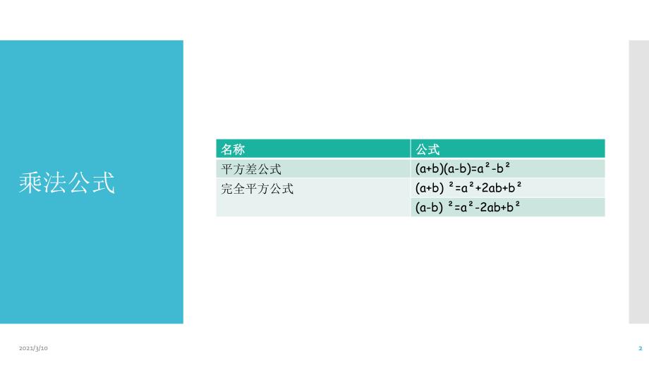 乘法公式与因式分解——基础知识_第2页