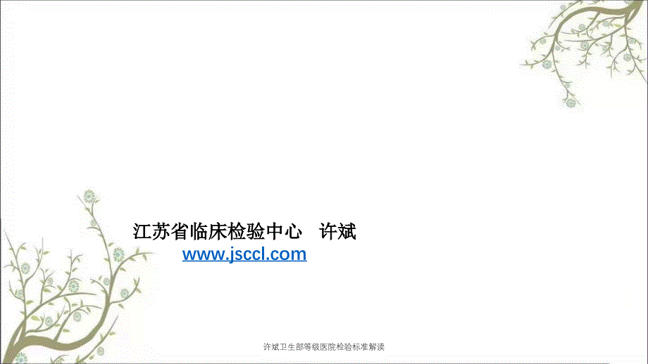 许斌卫生部等级医院检验标准解读_第1页