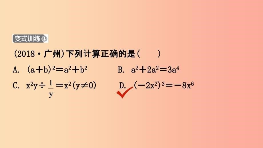 福建省2019年中考数学复习 第一章 数与式 第三节 整式与因式分解课件.ppt_第5页