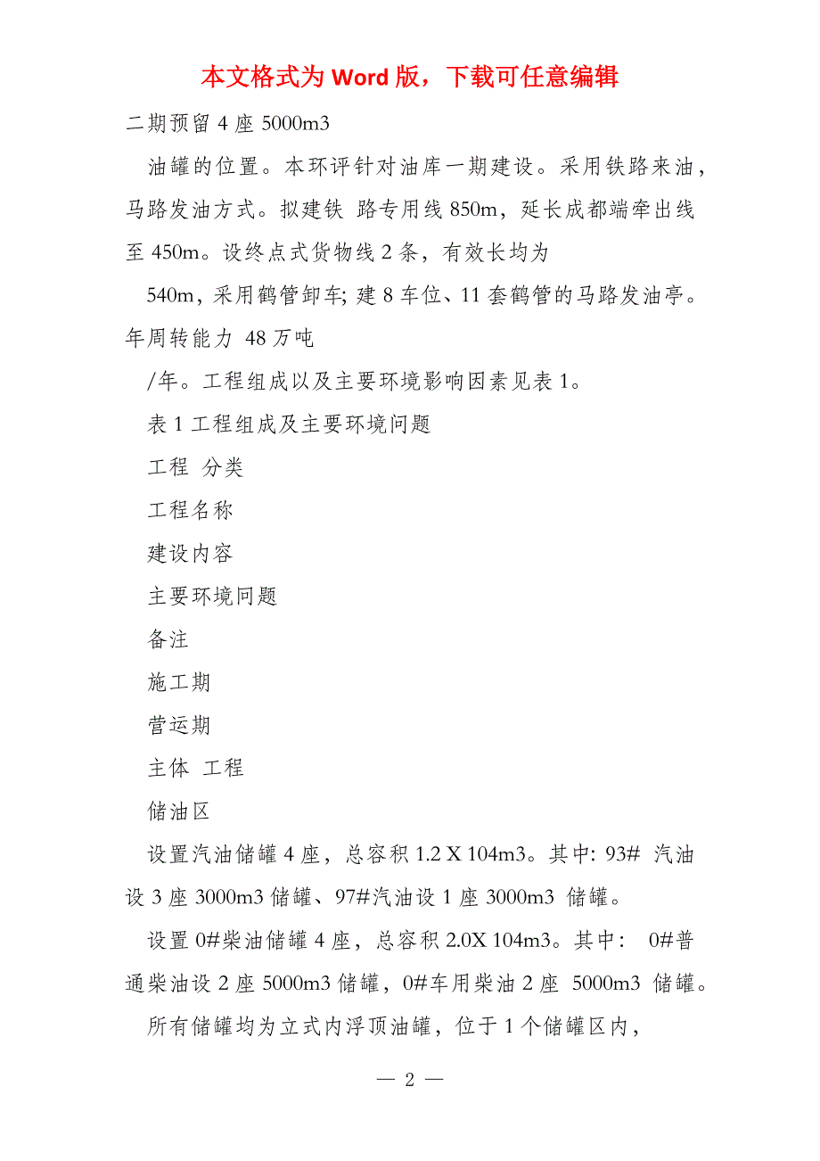 中石化石油分公司蓬溪成品油库项目申请立项环境影响评估报告书_第2页