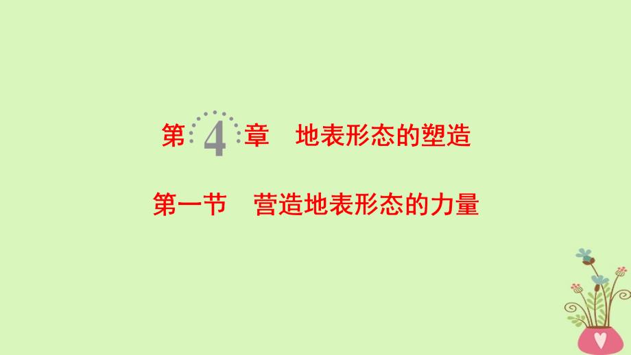 高考地理一轮复习第4章地表形态的塑造第1节营造地表形态的力量课件新人教版_第1页