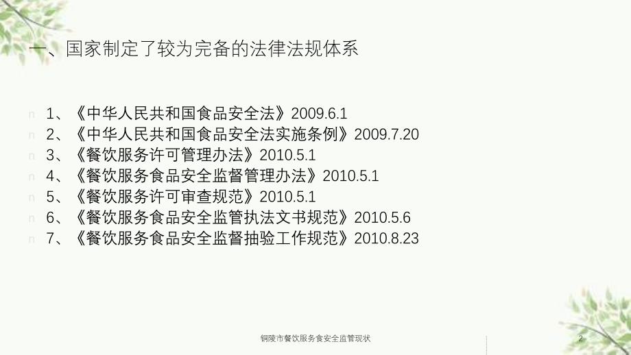 铜陵市餐饮服务食安全监管现状课件_第2页