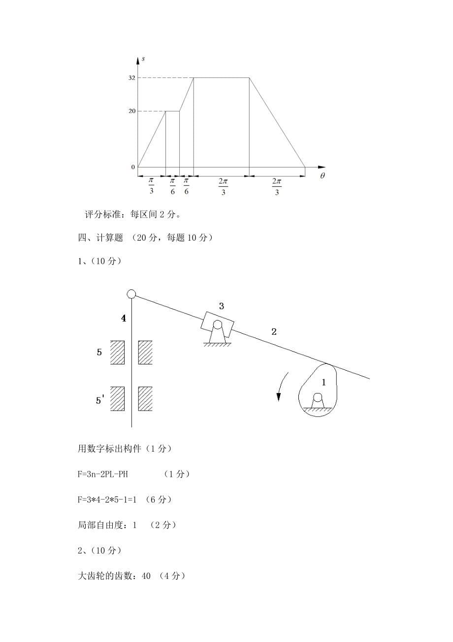 机械设计基础A中国计量学院08年试卷_第5页